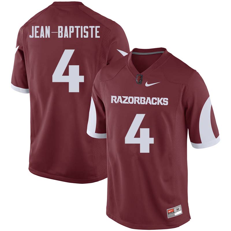 Men #4 Alexy Jean-Baptiste Arkansas Razorback College Football Jerseys Sale-Cardinal
